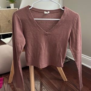 crop brown long sleeve
